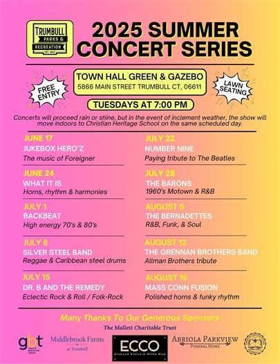 Summer Concert Schedule